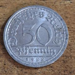 German Empire, 50 Pfennig 1922 A Coin - free standard postage