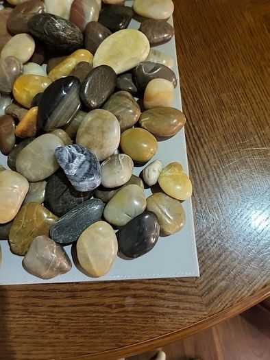 Beach pebbles tumbled and polished