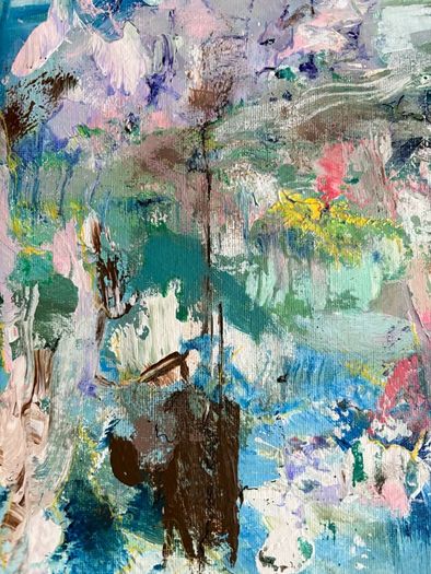 Original Art Original Landscape in Abstract Chateaux Chic