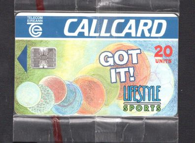 1995 Ireland 20 unit Lifestyle Sports '95 (Schlumberger SC7) Call Card Mint in Packaging