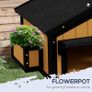 Wooden Cat House with Flower Pot, Windows, Multiple Entrances, Water-Resistant Roof for Outdoor - Yellow Image 4