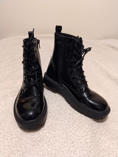 Black Patent Ankle Boots