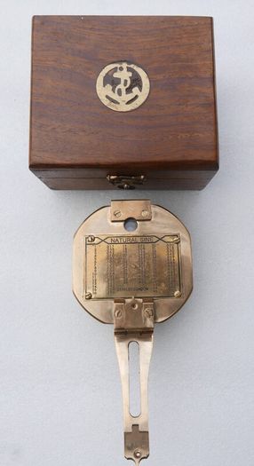 Vintage Stanley London Brunton  Brass Nautical Compass with Wooden Box
