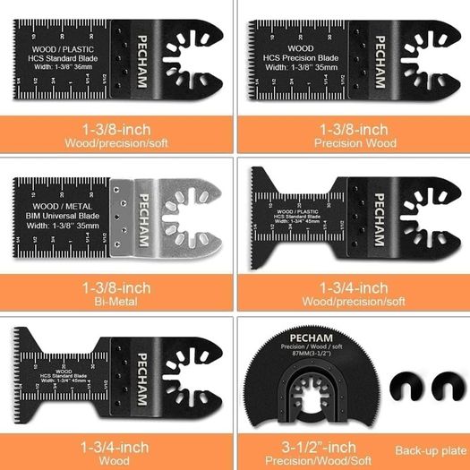 NEW SALE 24PCS Multi Tool Blade Universal Wood Metal Oscillating Multitool Quick Release Saw Blades Fit Fein Multimaster, Ryobi, Milwaukee, Bosch, Dremel, Dewalt, Rockwell, Makita