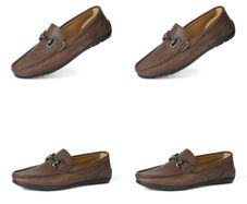 Brand New Men's Moccasins Leather Loafers Slip-On Shoes - Reddish Brown
