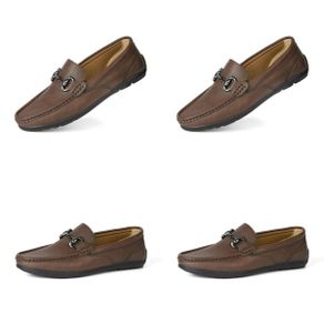 Brand New Men's Moccasins Leather Loafers Slip-On Shoes - Reddish Brown