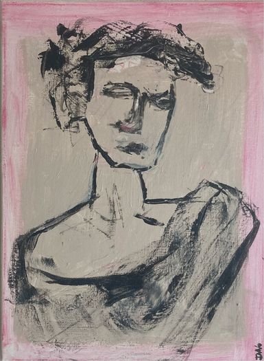 Original Painting Irish  Figurative Roman Statue Painting Original Art contemporary Irish art