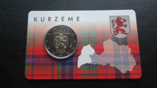 Latvia 2 Euro Commemorative Coin 2017- Kurzeme. Coincard. BU