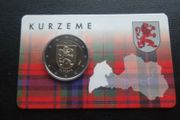 Latvia 2 Euro Commemorative Coin 2017- Kurzeme. Coincard. BU