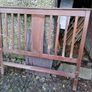 Antique bed ends, teak or mahogany with inlay. Image 6