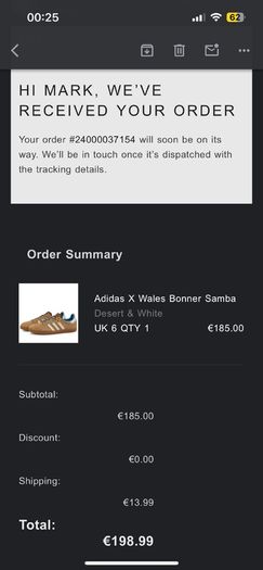 Adidas wales Bonner samba desert white UK6 IN HAND