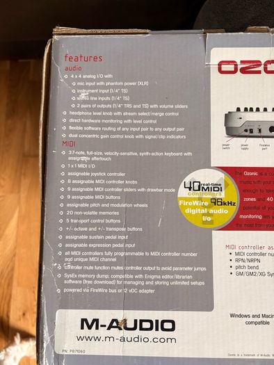 Maudio ozonic midi FireWire keyboard interface and controller
