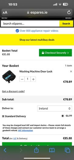 Samsung Washing Machine (FOR PARTS ONLY )Pls Read Description, what I have in stock
