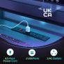 140 CM Computer Desk with Power Outlets & LED Lights with Monitor Shelf Gaming Desk with Shelves Writing Desk with Storage Image 5