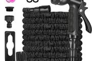 Expandable Garden Hose Pipe - 100FT Flexible Expanding Water Hose, Lightweight, Leakproof with 8 Function Hose Pipe Spray Gun, 3/4", 1/2" Connectors