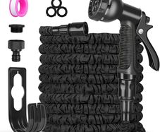 Expandable Garden Hose Pipe - 100FT Flexible Expanding Water Hose, Lightweight, Leakproof with 8 Function Hose Pipe Spray Gun, 3/4", 1/2" Connectors