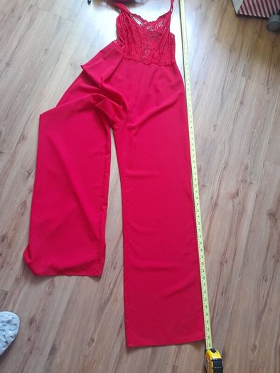 Red wide legged jumpsuit,
