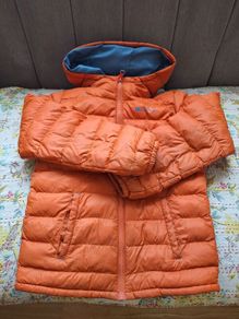 Orange & teal padded waterproof jacket