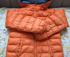 Orange & teal padded waterproof jacket