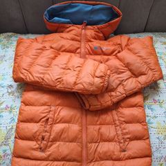 Orange & teal padded waterproof jacket
