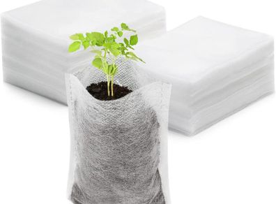 50 Pcs Seedling Bags Nursery Bags Fabric Seedling Pots Grow (8 x 13 cm)