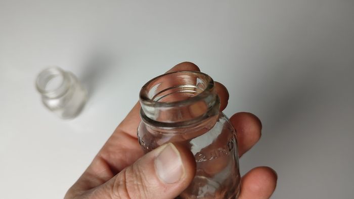 386 - Set of 2 Vintage Collectible Decorative Clear Glass Maclean Brand Stomach Powder Bottles