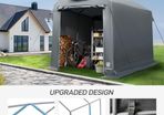 Outdoor Shelter with Vents, 3000mm Water Resistant Tent for Outside, Heavy Duty Shed for Motorcycle, Bike, Garden Storage, Foldable, Portable Garage, Gray