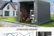 Outdoor Shelter with Vents, 3000mm Water Resistant Tent for Outside, Heavy Duty Shed for Motorcycle, Bike, Garden Storage, Foldable, Portable Garage, Gray