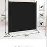 Portable Single Panel Temporary Privacy Wall Freestanding Room Divider for Room Separation, Black, W 180 x H 180 cm Image 2