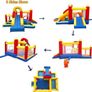 Bouncy Castle, Inflatable Bounce House with Two Slides, Trampoline, Arch Barrier, Ball Pit, Climbing Wall, Inflatable Slide with Blower for Kids Indoor Outdoor Image 2