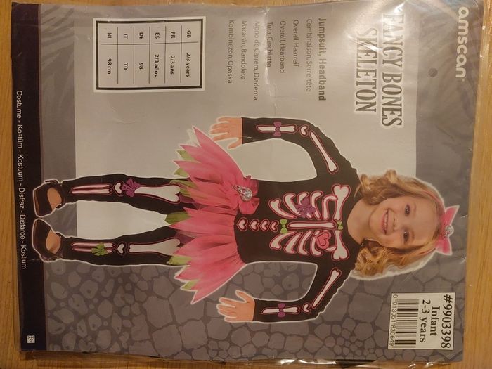 Halloween costume Skeleton 2-3 years old