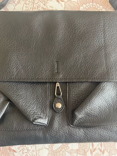 Black leather bag