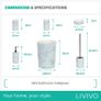 Stylish 6pc Bathroom & Sink Accessory Set - Modern Vanity Organiser Kit Include Tumbler, Toothbrush & Toilet Brush Holder, Lotion Dispenser, Soap Dish & Trash Bin (White Marble) Image 3