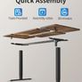 Electric Standing Desk 120 x 60 cm, Height Adjustable Sit Stand Desk with Memory Presets, Home Office Computer Desk, Black Frame with Vintage Brown Top Image 3
