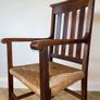 Antique Arts & Crafts Oak Carver Armchair Image 2