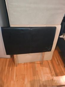 Sleek Black Faux Leather Single Headboard  Excellent Condition
