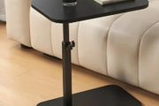 Black Adjustable Height 360 Rotating Side Table - Lift-Top Coffee Table, Multifunctional Coffee Table, Adjustable Height Coffee Table