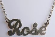 Vintage 925 Sterling Silver- ROSE  Name Necklace