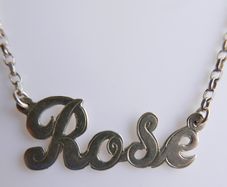 Vintage 925 Sterling Silver- ROSE  Name Necklace