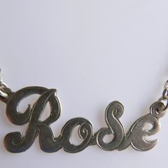 Vintage 925 Sterling Silver- ROSE  Name Necklace