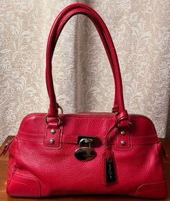 Ladies Red Leather Bag by Jasper Conran