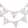 FREE P&P Floral Bunting banner, 10.8 Feet Vintage Cloth Shabby Chic Flag Garlands, 12PCS Double Sided Fabric Triangle Pennants for Vintage Themed Wedding Afternoon Tea Garden Party Image 2