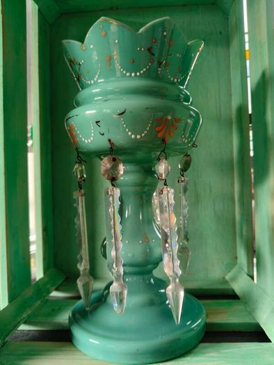 Victorian Glass Lustre Vase