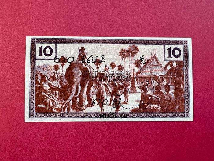 French  Indo - China.  10 Cents  1939  Pick 85a. Rare