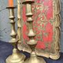 2 x Antique brass Candle Stands Image 4