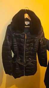 Genuine Michael Kors Black puffer coat faux fur collar size M
