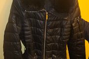 Genuine Michael Kors Black puffer coat faux fur collar size M