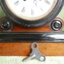 Beautiful 19thC French Japanned Wooden Drum Mantel Clock (c.1890) (works well) Image 3