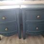 Set of Navy & Gold Bedside Lockers Image 4