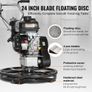 Power Trowel, 24" Walk-Behind Cement Trowel with Float Pan, 6HP Gas-Powered Smooth Concrete Surface Finisher Image 2